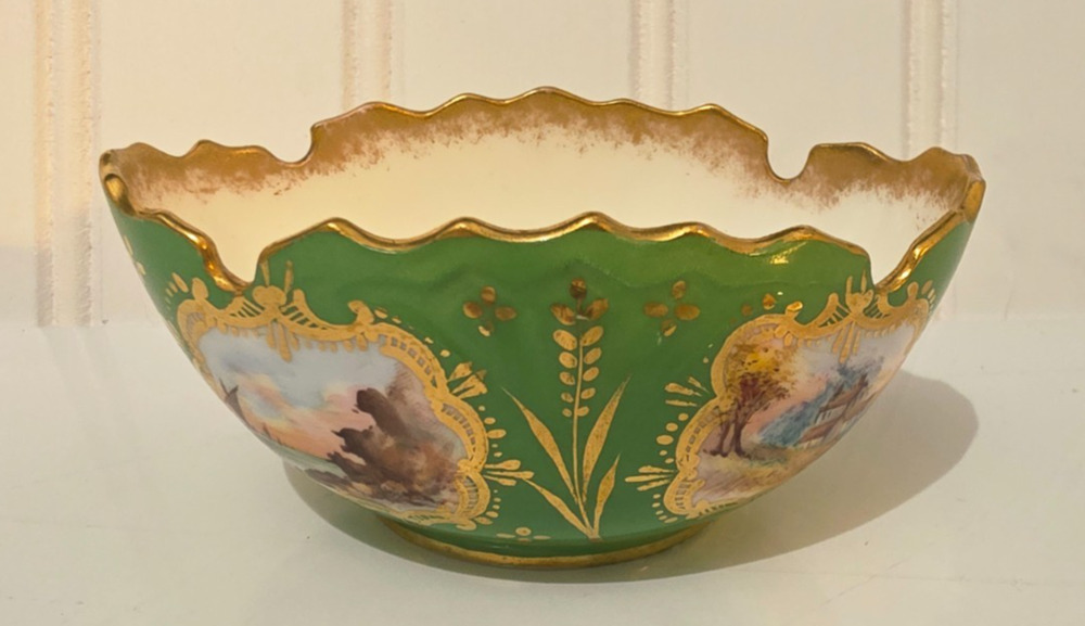 ANTIQUE Hammersley & Co England HAND PAINTED FLORAL BOWL 3 3/4" x 2" Rare